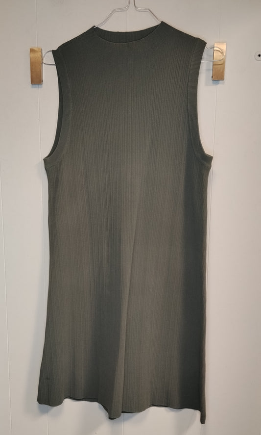 Vestito Donna Zara Verde Militare a Coste Taglia M