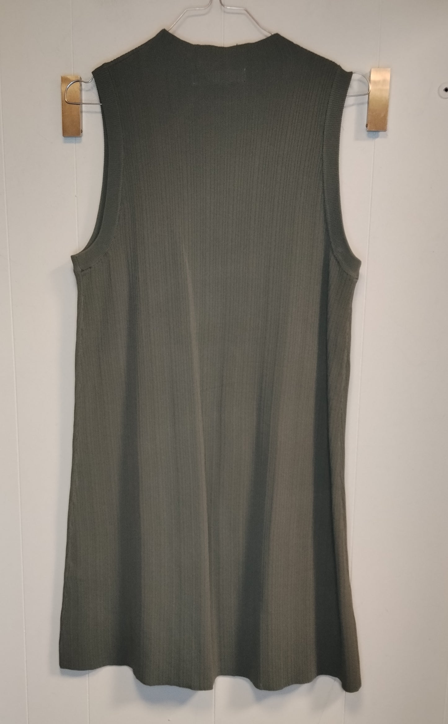 Vestito Donna Zara Verde Militare a Coste Taglia M