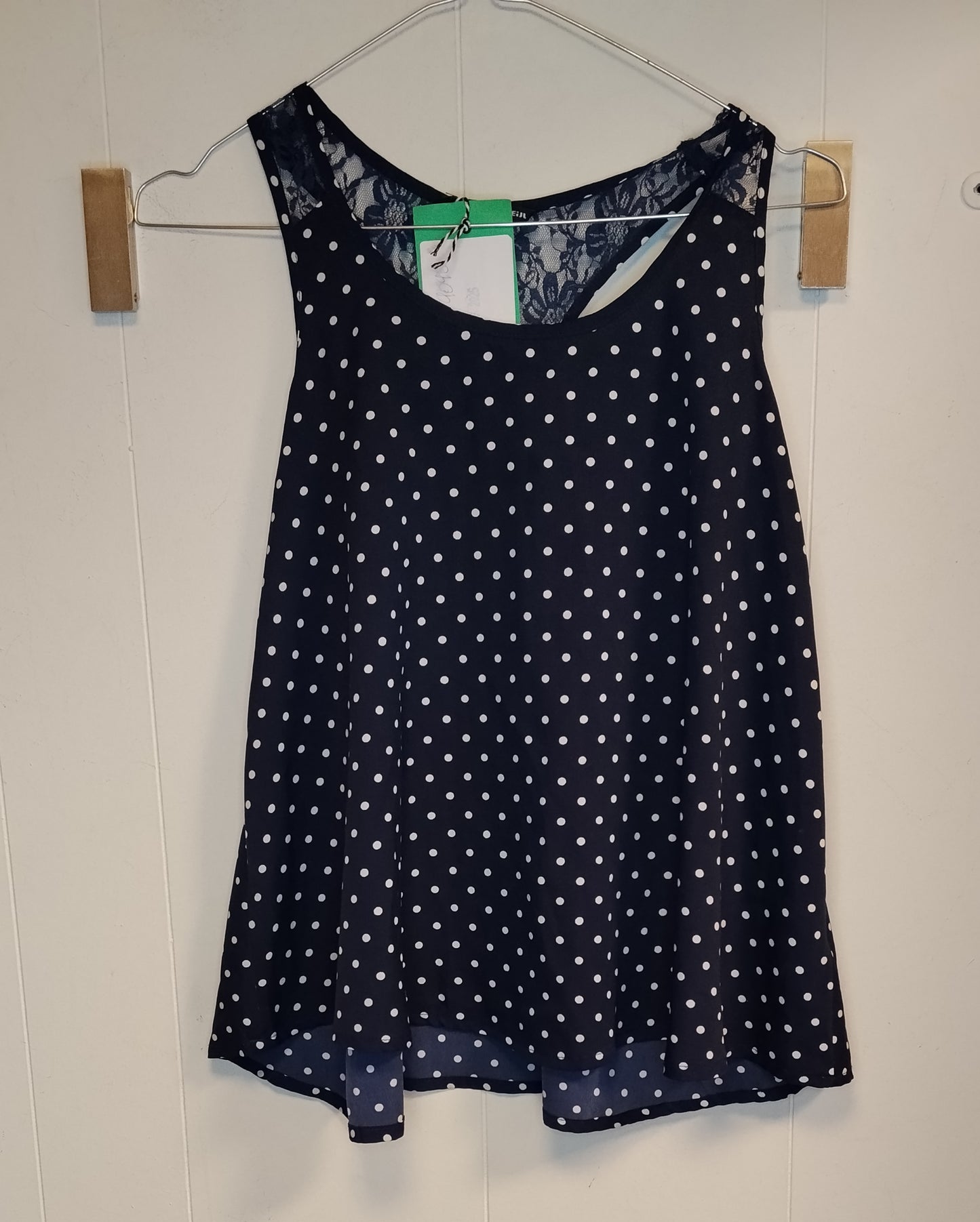 Canotta Donna Tally Weijl Blu a Pois Bianchi Taglia 38