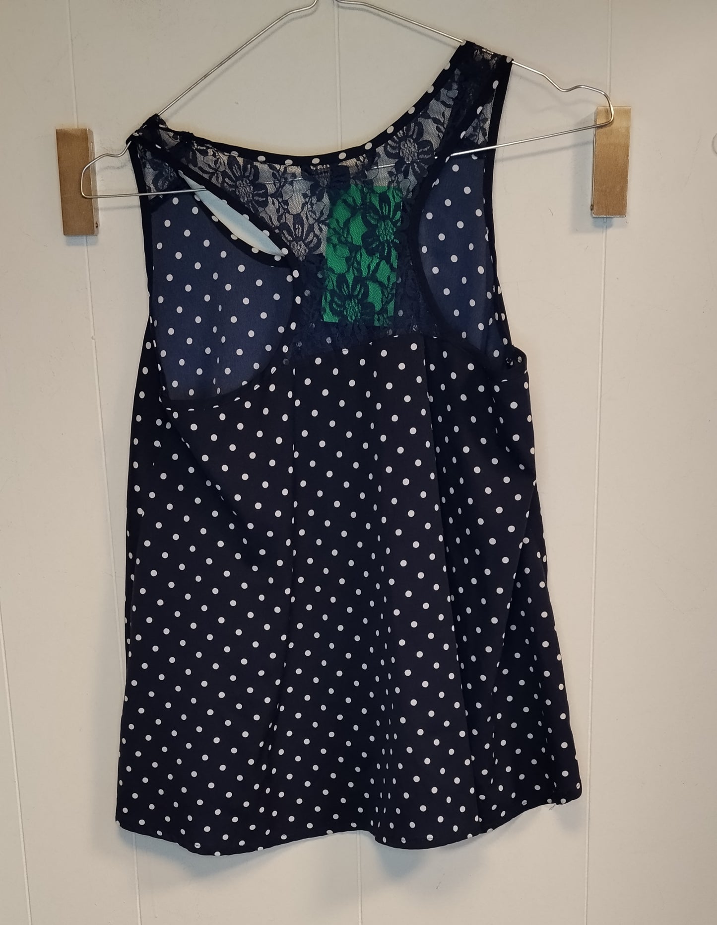 Canotta Donna Tally Weijl Blu a Pois Bianchi Taglia 38