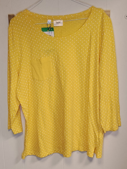 Maglia Donna BPC Gialla a Pois Bianchi Taglia L