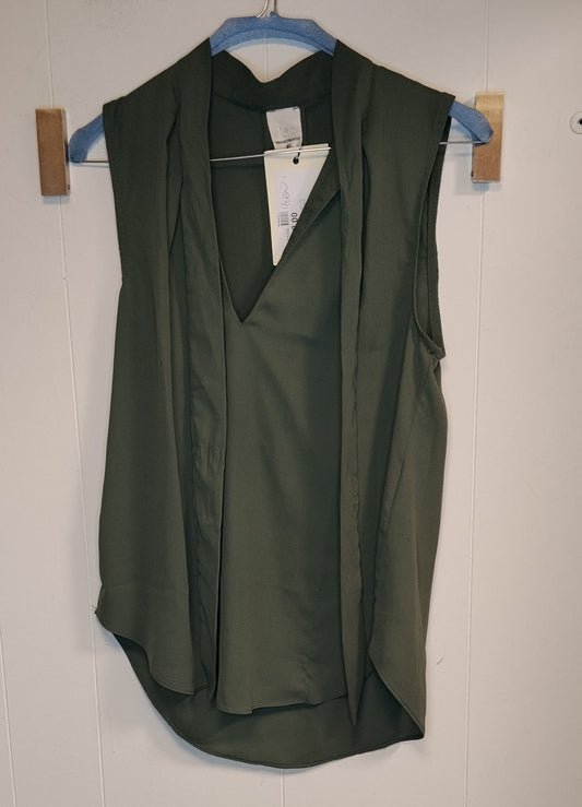 Blusa Donna Rinascimento Verde Militare Smanicata Taglia XS