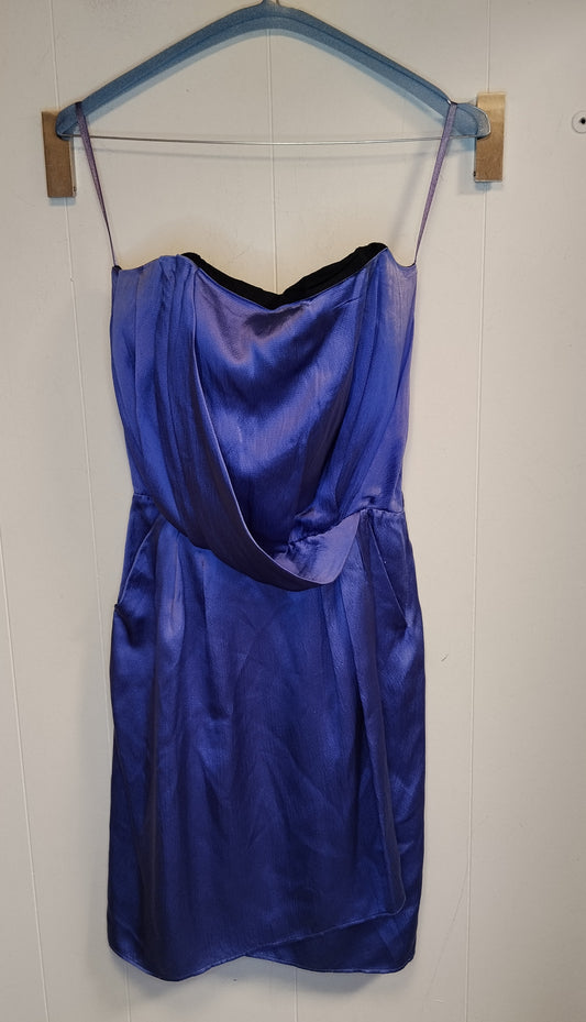 Abito Donna Calvin Klein Viola Satinato Elegante Taglia 42