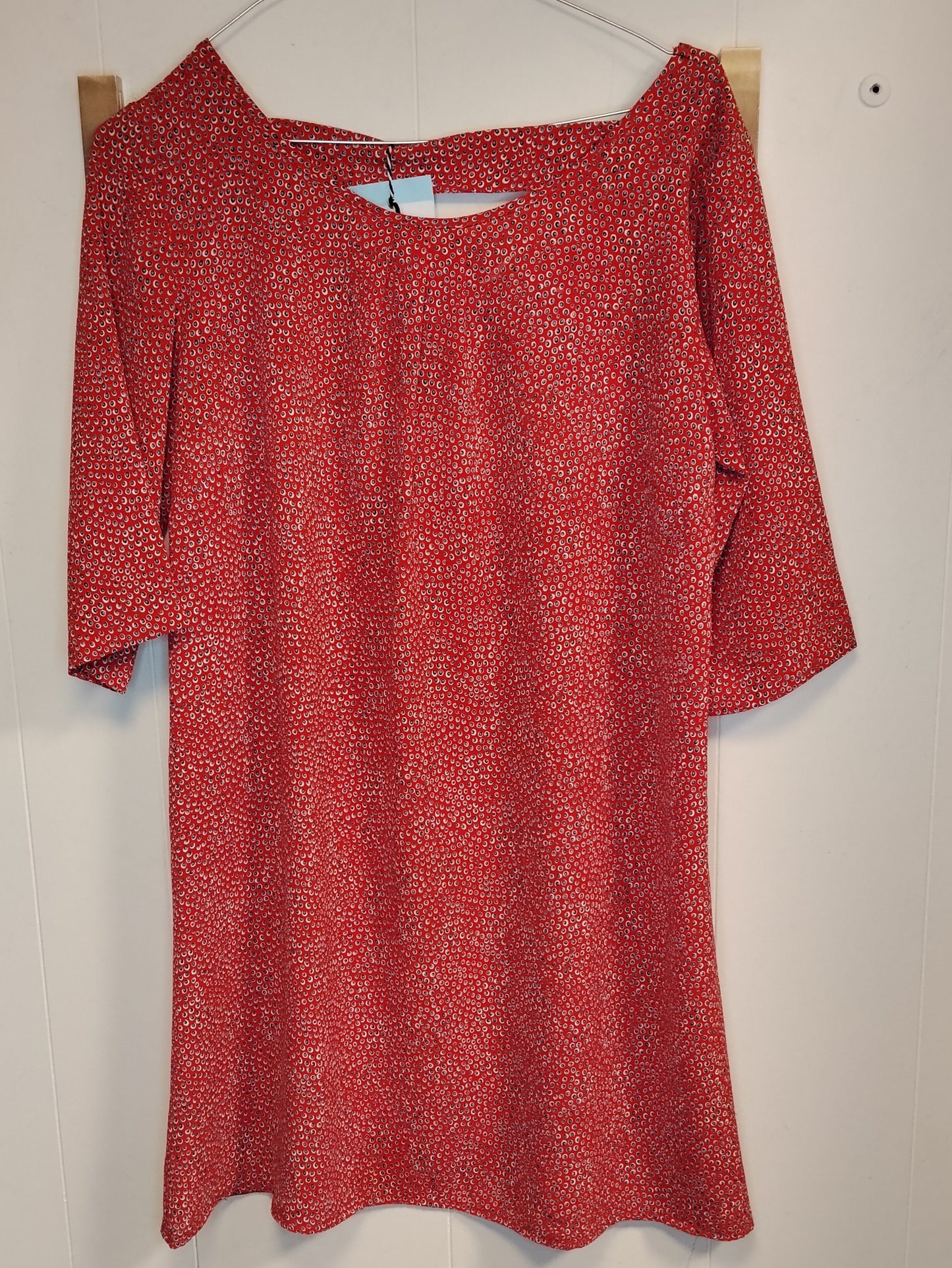 Vestito Donna Rosso Fantasia Geometrica Taglia L