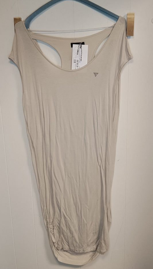 Vestito Donna Guess Beige Drappeggiato Stretch Taglia M