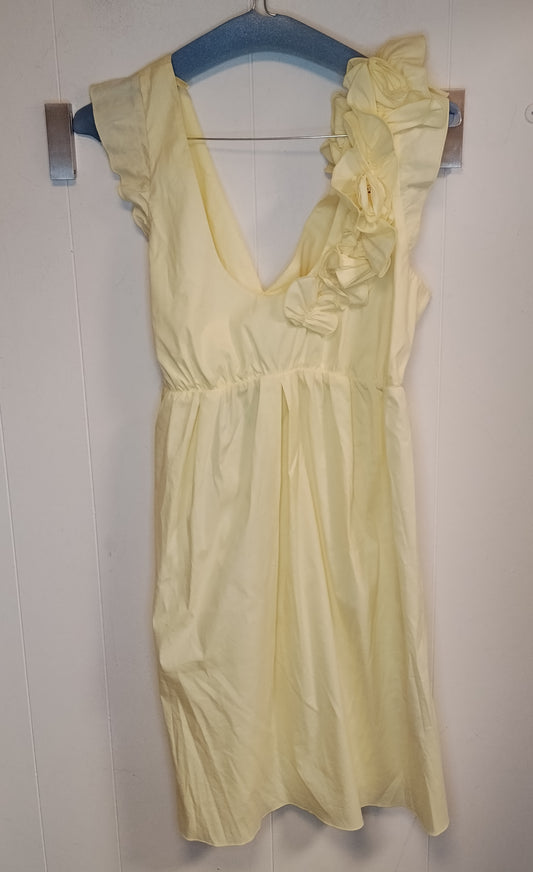 Vestito Donna Patrizia Pepe Giallo Pastello con Fiori Taglia 42