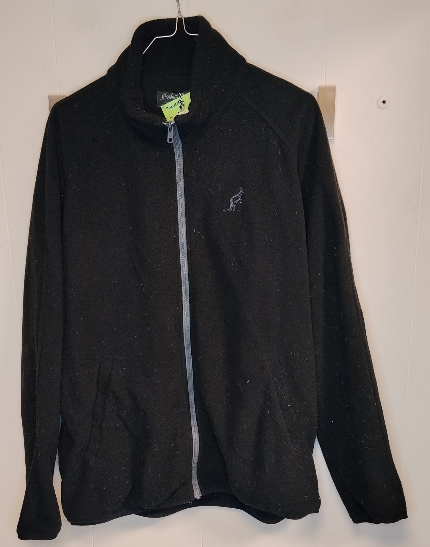 Felpa Pile Uomo Australian Nera Zip Intera Taglia 54