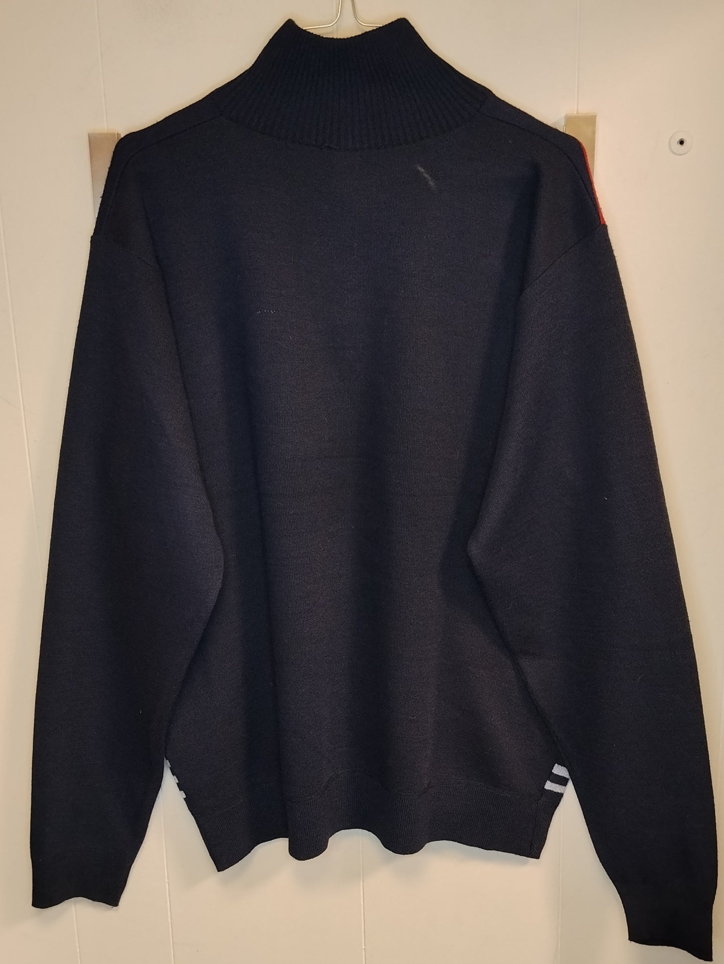 Maglione Uomo Jinhaolai Righe Blu Rosso Grigio Zip Collo Alto XXL Nuovo