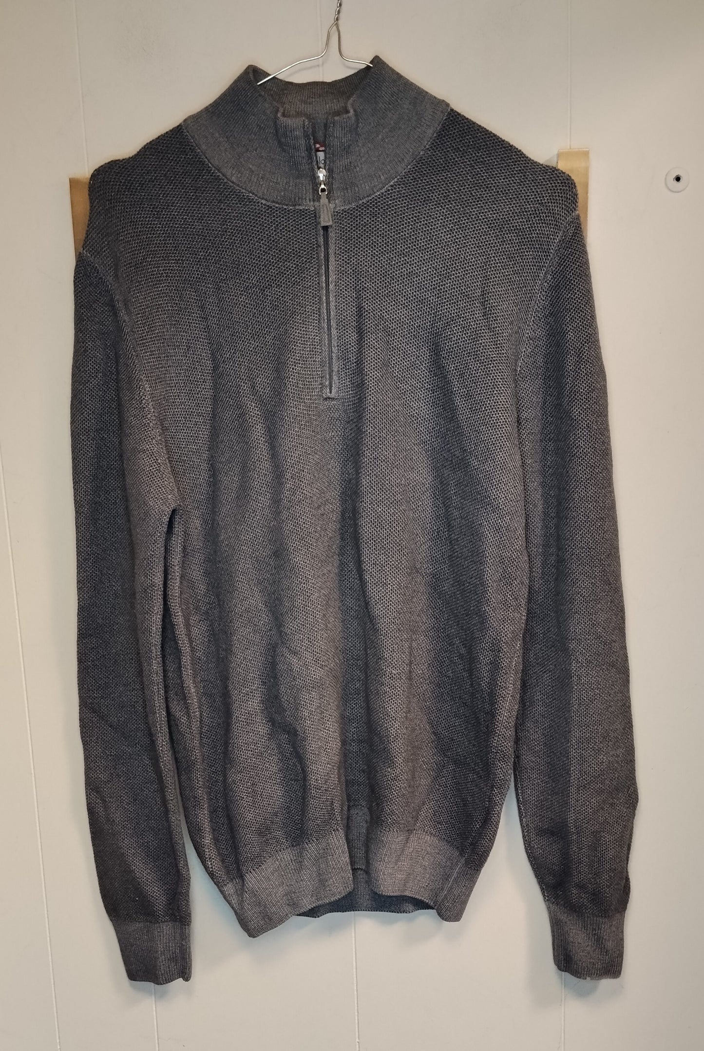 Maglione Uomo Grigio Sabolo Taglia L Collo Alto Zip