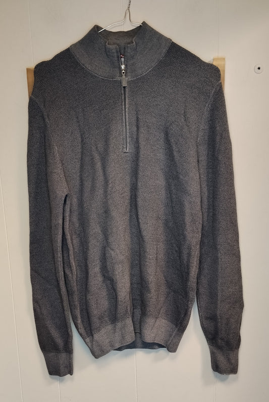 Maglione Uomo Grigio Sabolo Taglia L Collo Alto Zip