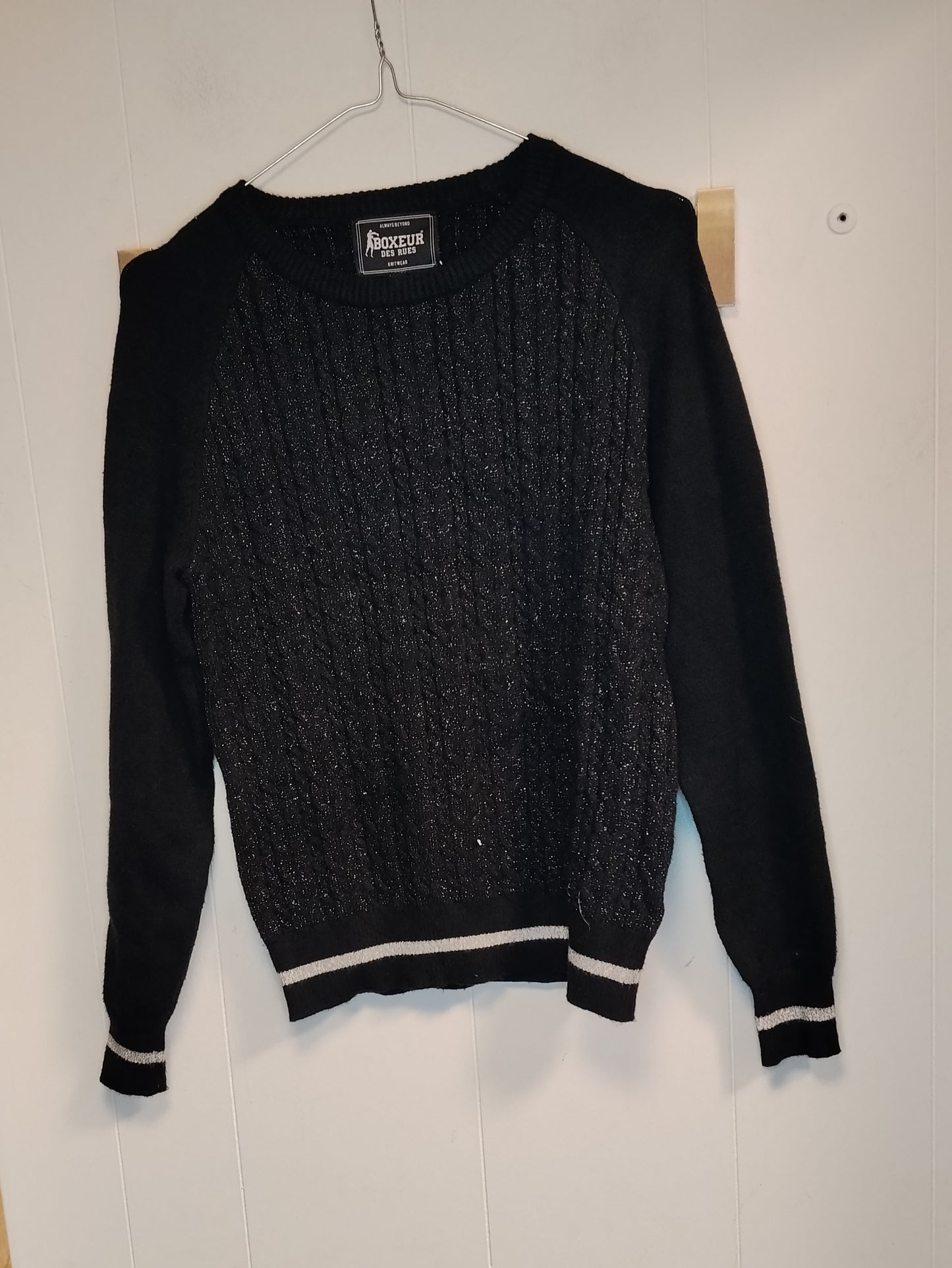 Maglione Uomo Nero Boxeur Des Rues Taglia S Girocollo