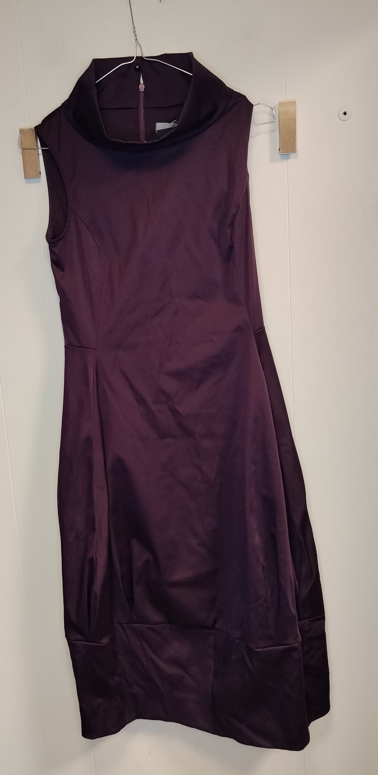 Vestito Donna Elegante Viola Carman Taglia 40 Midi Senza Maniche