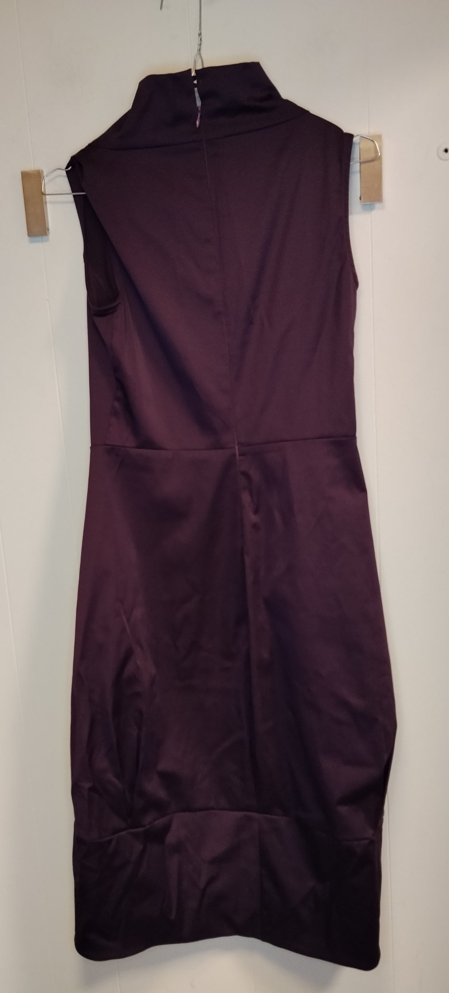 Vestito Donna Elegante Viola Carman Taglia 40 Midi Senza Maniche