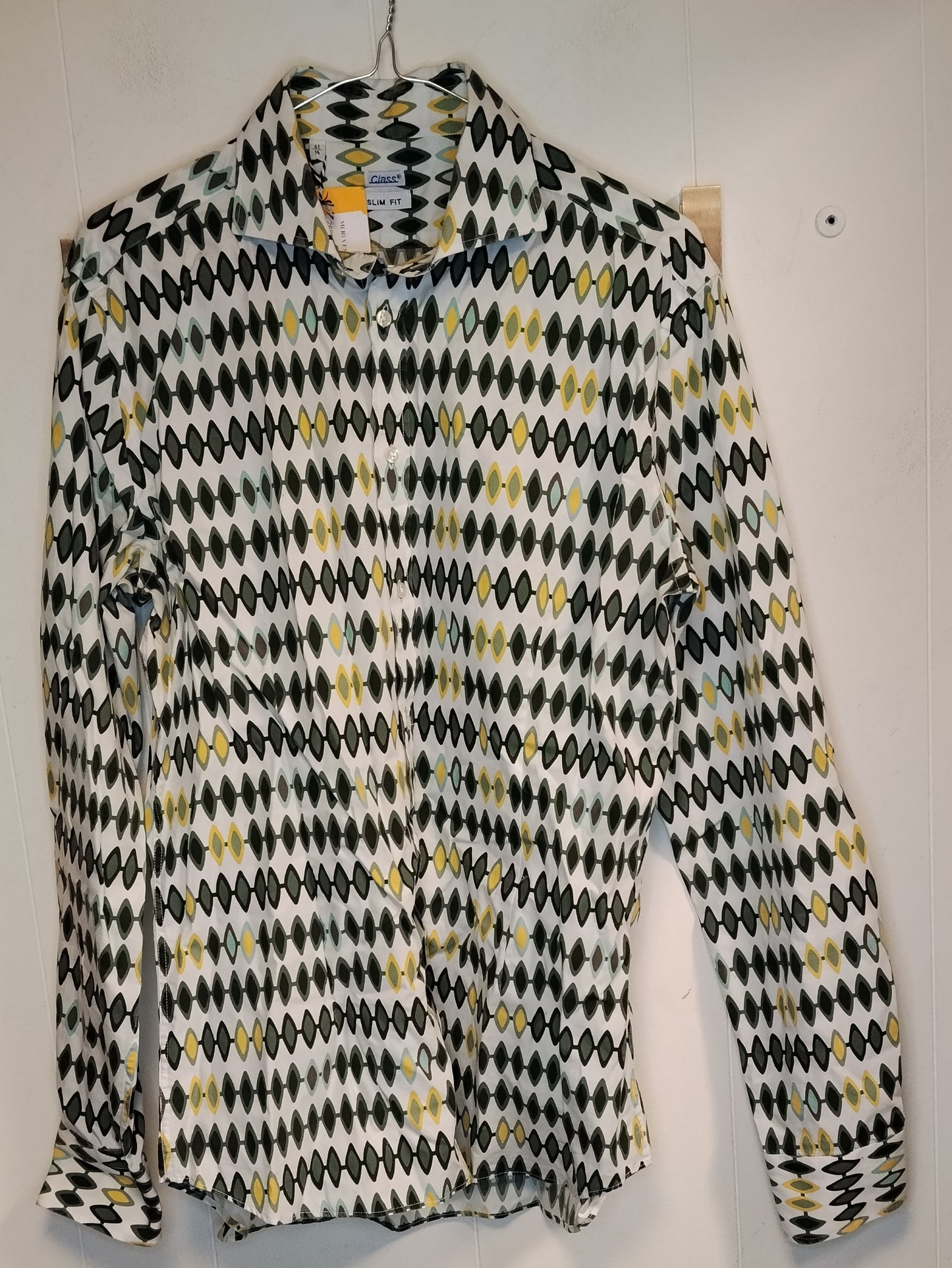 Camicia Uomo Class Slim Fit Fantasia Geometrica Taglia M
