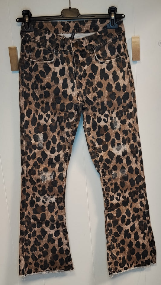 Jeans Donna Leopardati Goldenpoint Taglia XS Animalier Skinny
