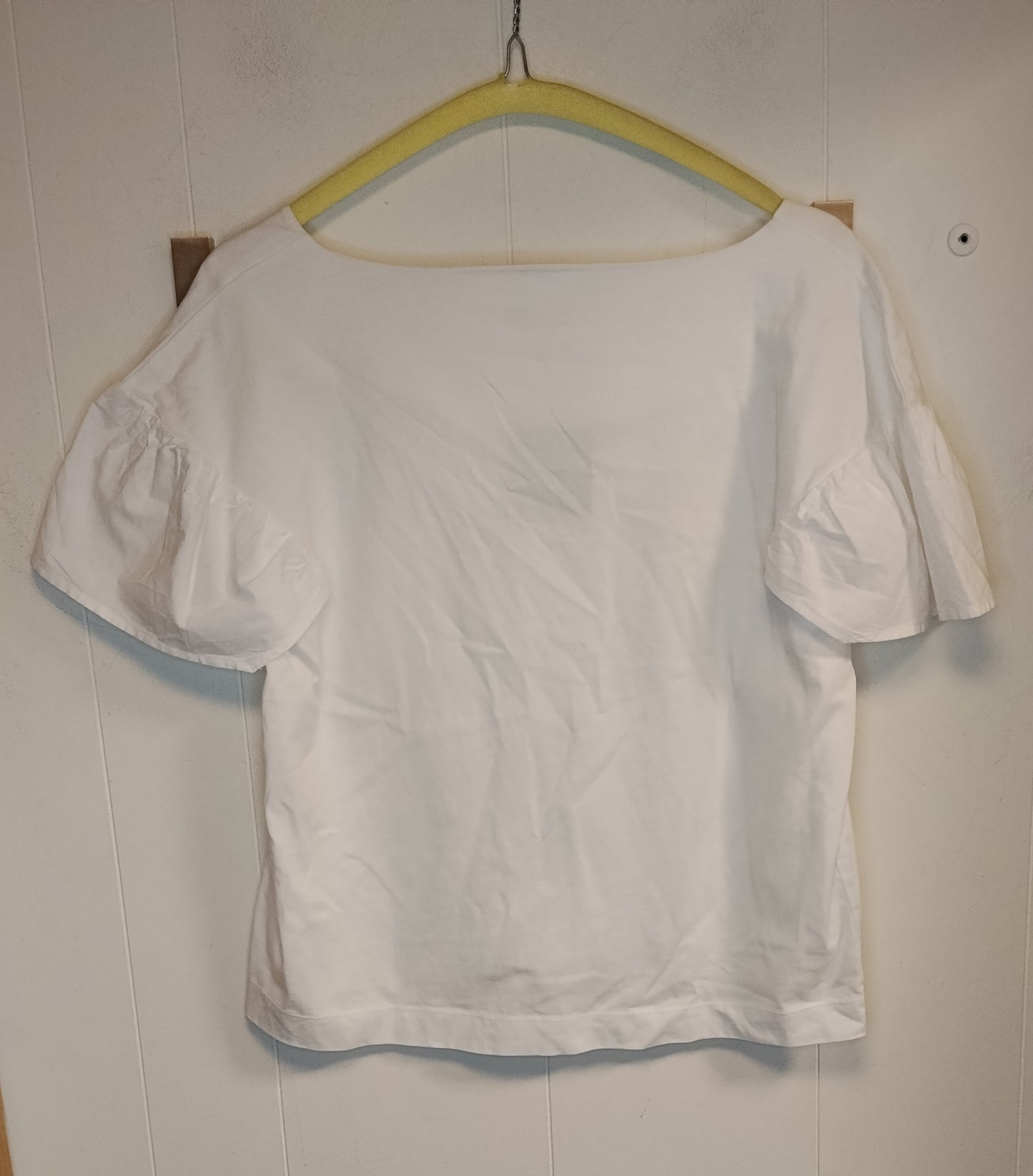 T-Shirt Donna Mango Bianca con Maniche Volant Taglia S