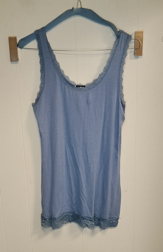 Canotta Donna Me & Me Azzurra con Pizzo Taglia S