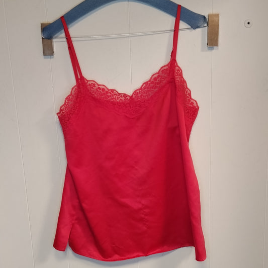 Top Lingerie Donna Tezenis Rosso Satinato con Pizzo Taglia S
