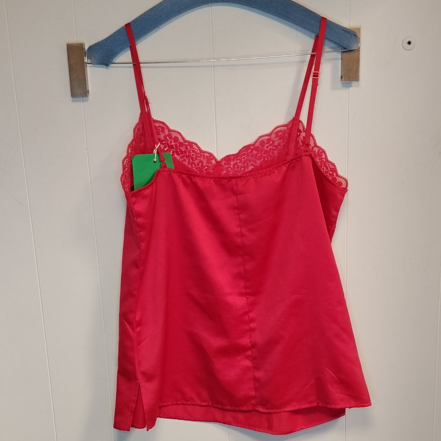 Top Lingerie Donna Tezenis Rosso Satinato con Pizzo Taglia S
