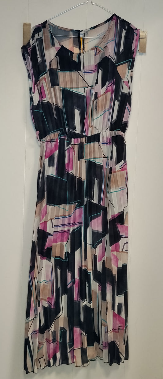 Vestito Lungo Donna Fantasia Geometrica Multicolor Taglia M