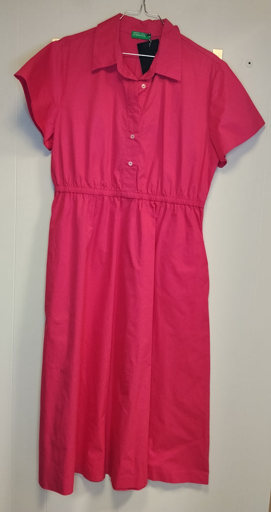 Vestito Chemisier Benetton Fucsia Donna Taglia XL