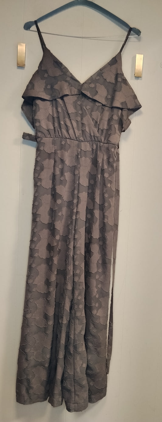 Vestito Lungo Elegante OML Grigio Floreale Donna Taglia S
