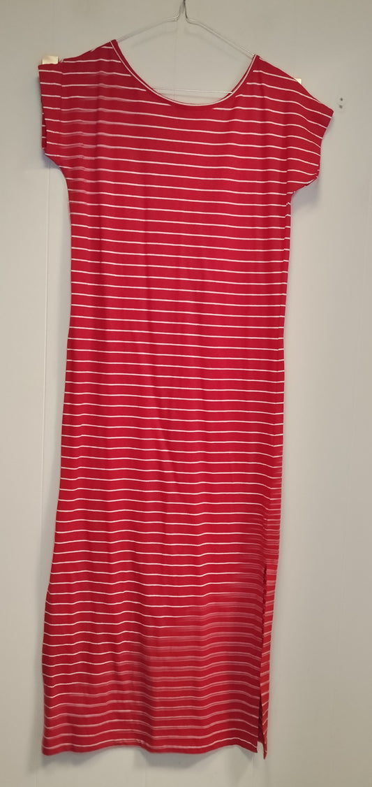 Vestito Lungo Calliope Rosso a Righe Bianche Taglia L