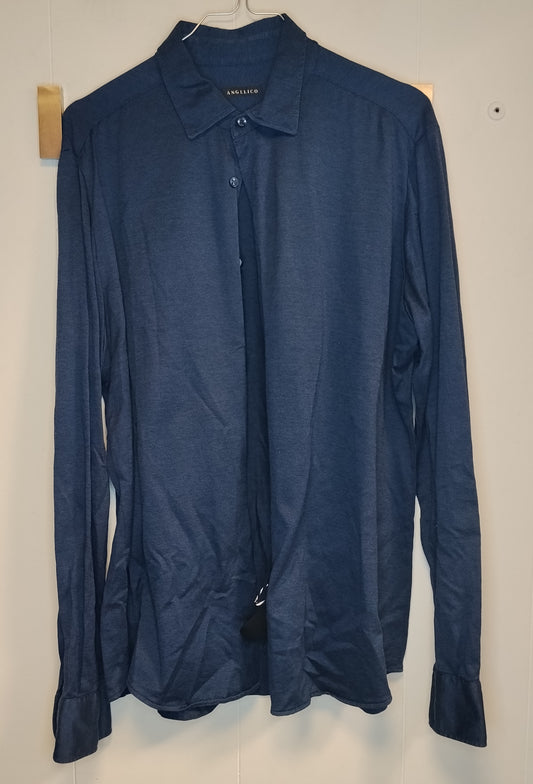 Camicia Uomo Angelico Blu Navy Elegante Taglia XL