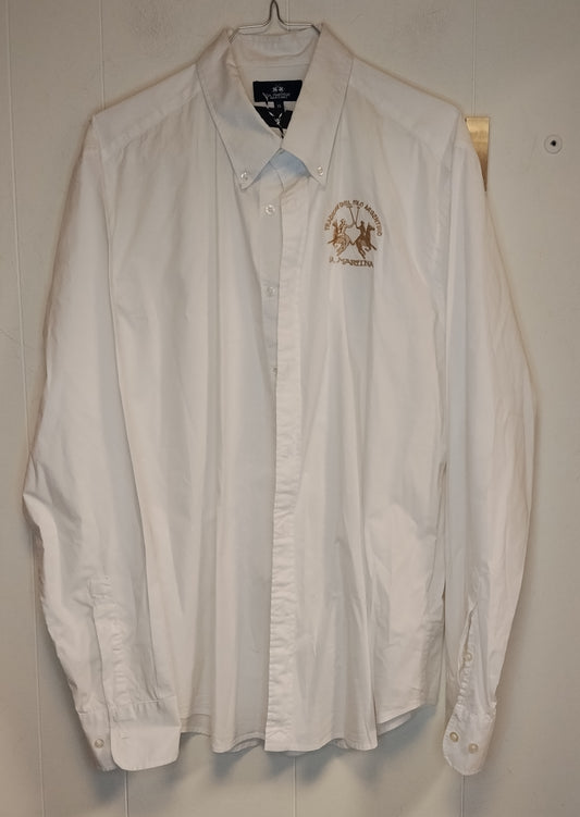 Camicia Uomo La Martina Bianca Ricamo Logo Taglia XL