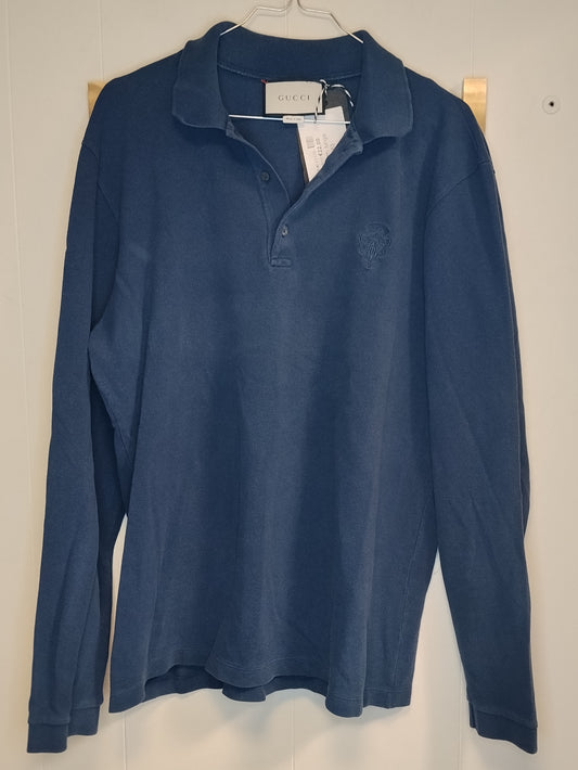 Polo Uomo Gucci Blu Manica Lunga Taglia XL