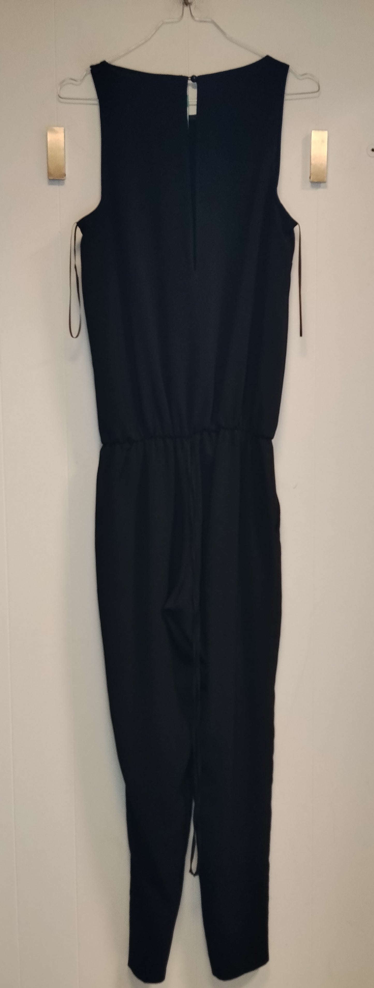 Tuta Donna Motivi Blu Navy Taglia 40 Elegante Smanicata
