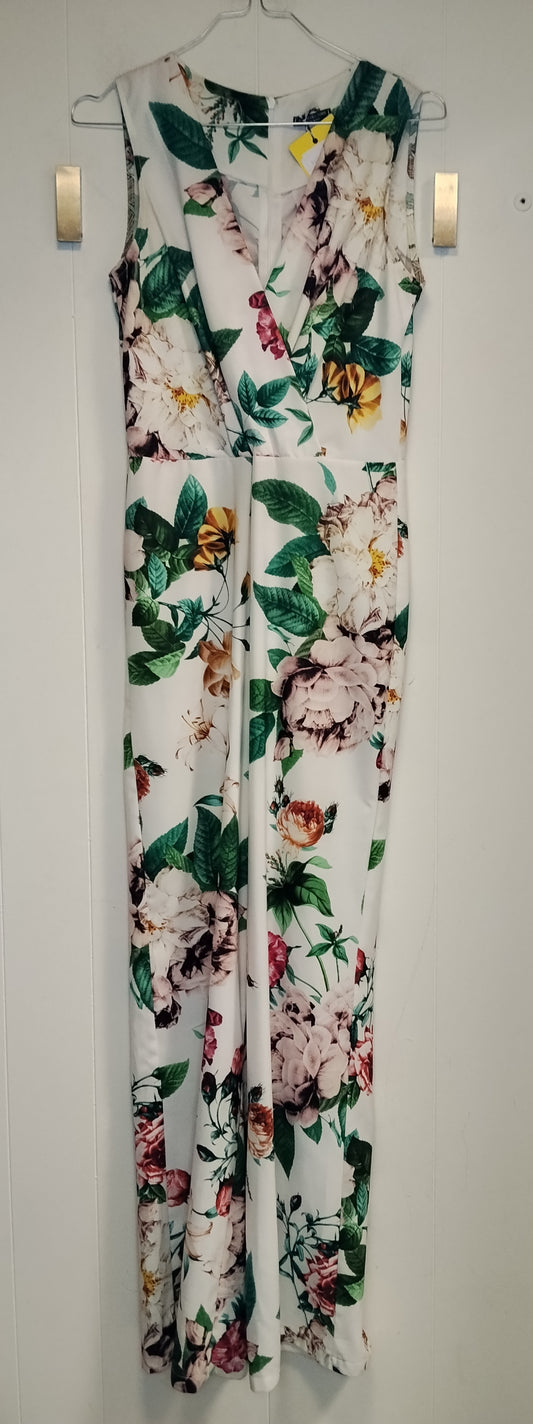 Tuta Donna Floreale Elegante Pittarello Taglia M Bianca Fantasia Fiori