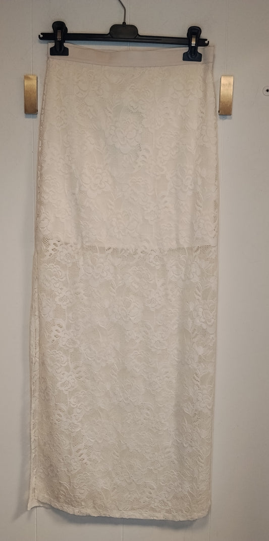Gonna Lunga Donna in Pizzo Tally Weijl Bianca Taglia 40 Nuova con Cartellino
