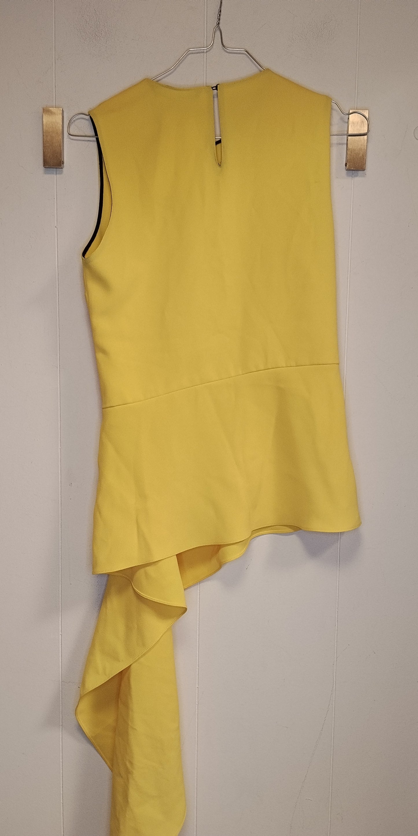 Top Donna Zara Giallo Asimmetrico Elegante con Balze Taglia XS