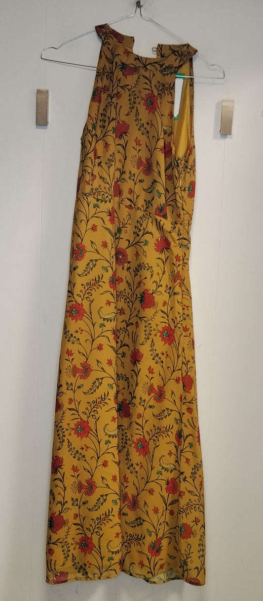 Abito Lungo Indya Giallo Floreale Taglia S Vestito Estivo Maxi Dress