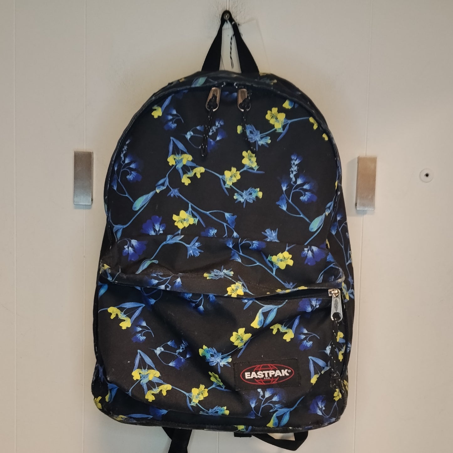 Zaino Eastpak Fantasia Floreale Nero Blu e Giallo 32x43x18 cm Backpack Unisex