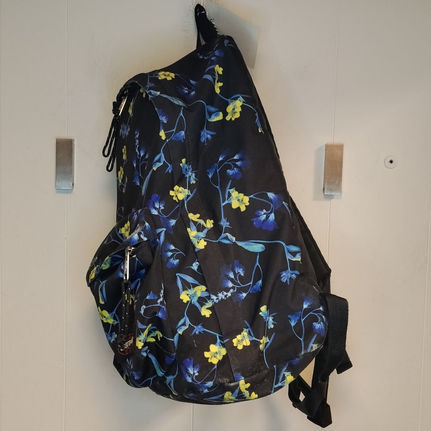 Zaino Eastpak Fantasia Floreale Nero Blu e Giallo 32x43x18 cm Backpack Unisex