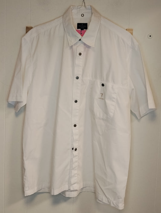 Camicia Uomo Trussardi Sport Bianca Taglia XL Manica Corta Elegante Casual