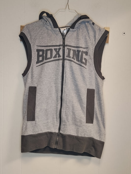 Felpa Smanicata Uomo Decathlon Boxing Grigia con Cappuccio Taglia S Unisex