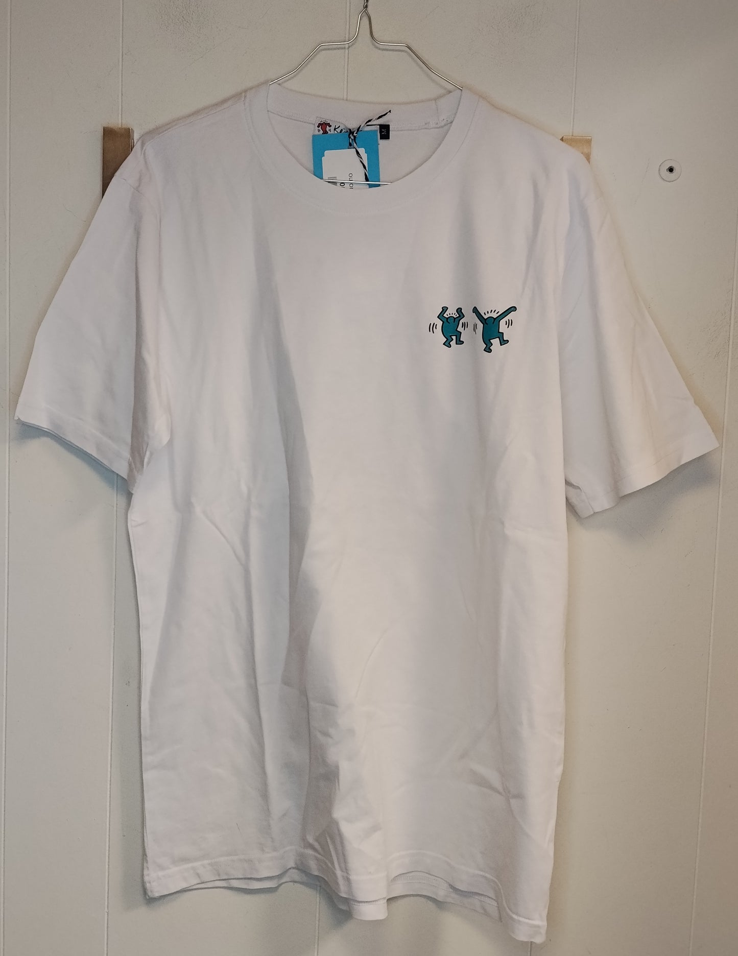 T-Shirt Keith Haring Bianca Uomo Taglia M Graphic Tee Iconica Pop Art