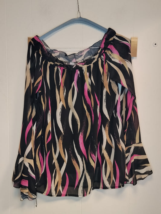 Blusa Aymei Donna Fantasia Multicolor Taglia M Scollo Bardot Maniche Ampie