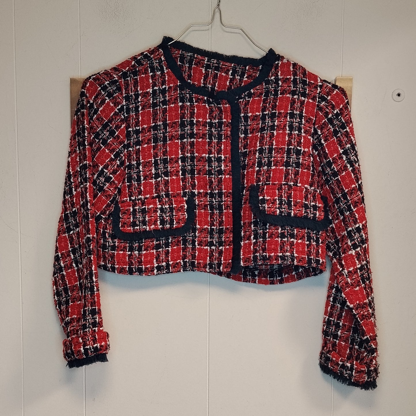 Giacca Bolero Sarabanda Bambina Tweed Rosso Blu Taglia 12 Anni 152 cm Elegante