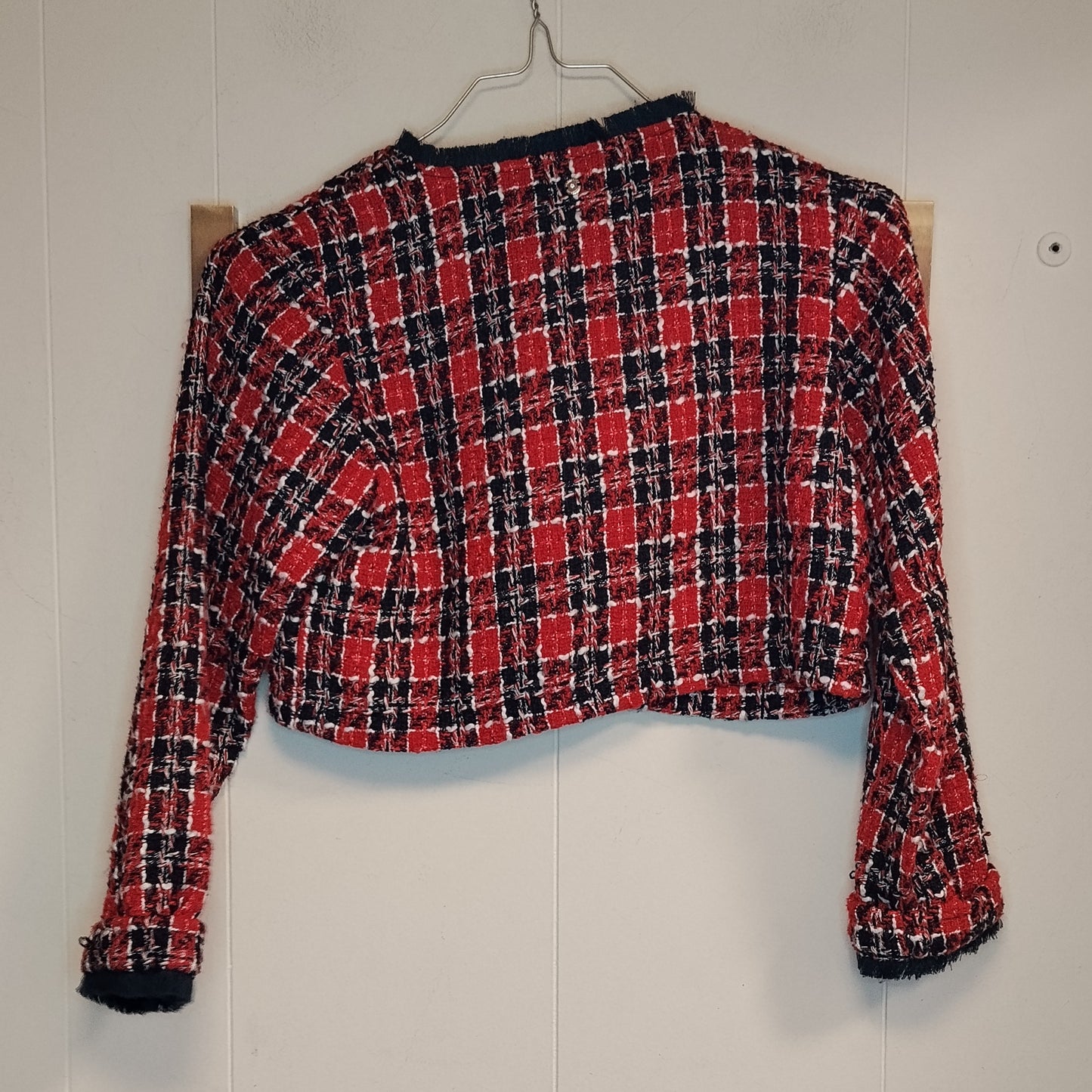 Giacca Bolero Sarabanda Bambina Tweed Rosso Blu Taglia 12 Anni 152 cm Elegante