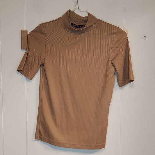 Maglia Donna Calliope Beige a Costine Collo Alto Taglia XS Basic Elegante
