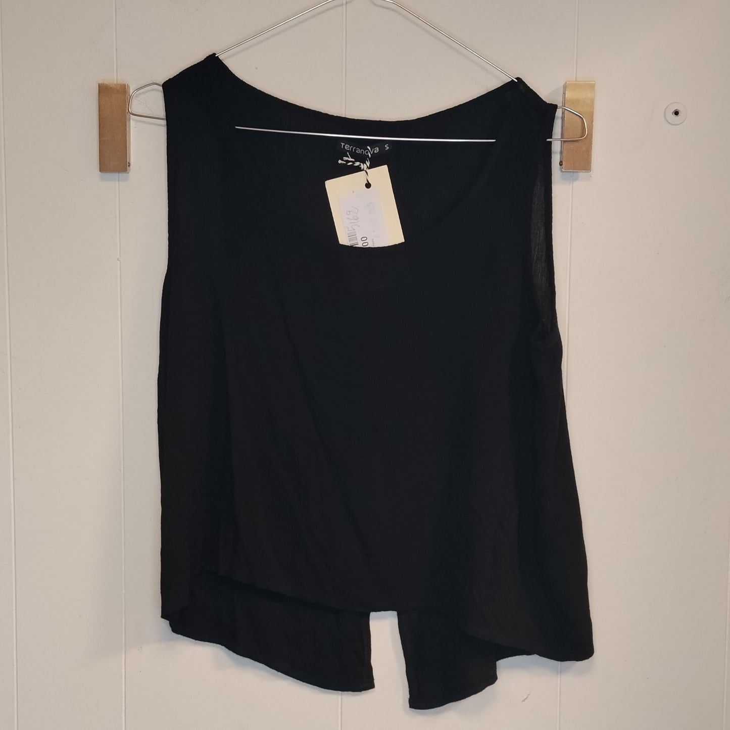 Canotta Donna Terranova Nera Taglia S Top Svasato Casual Basic