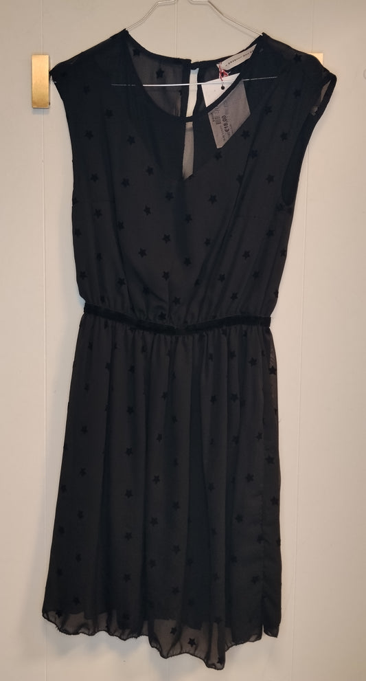 Vestito Donna I Ragazzi del Bosco Nero con Stelle Taglia S Abito Elegante Chiffon