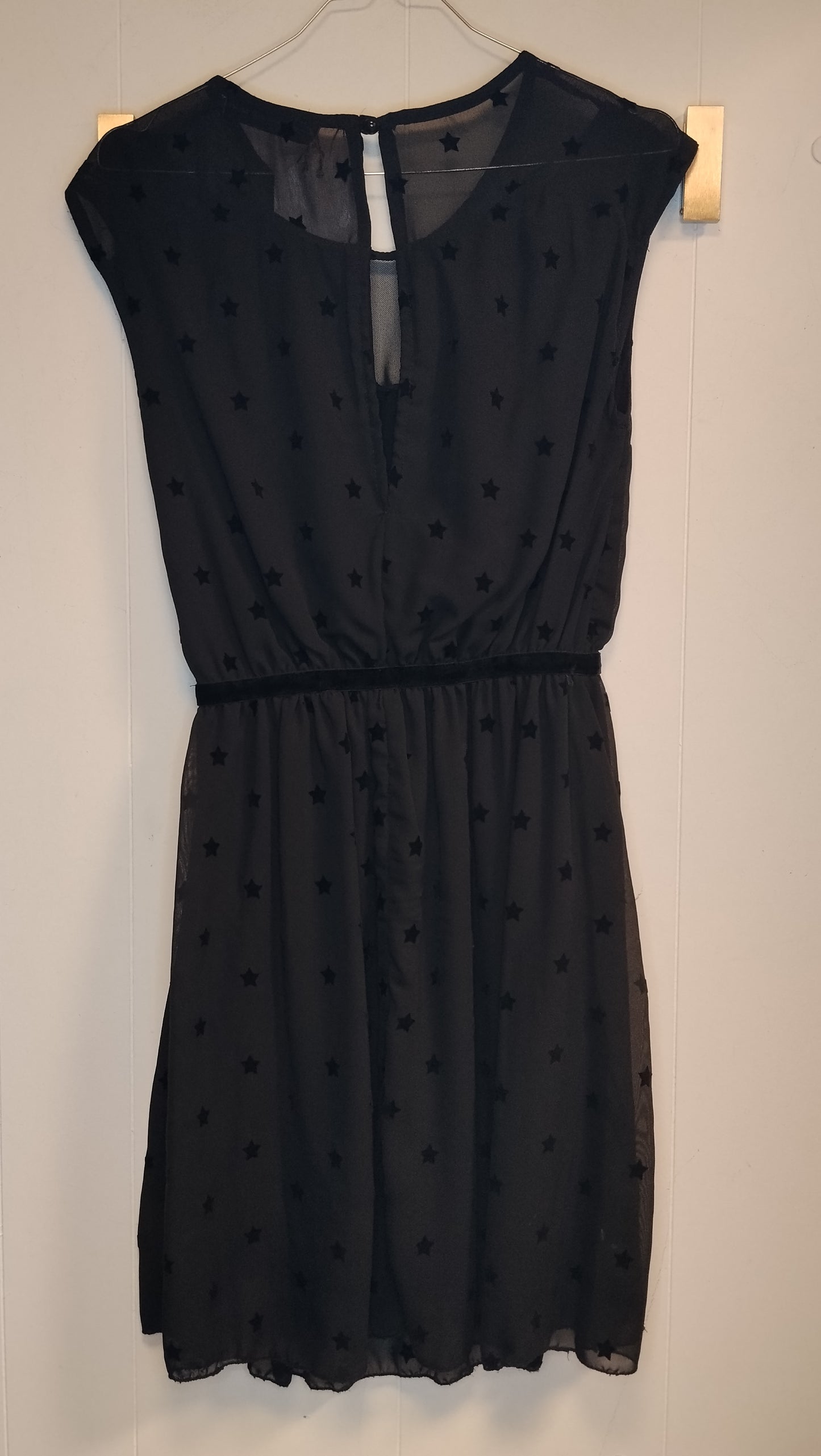 Vestito Donna I Ragazzi del Bosco Nero con Stelle Taglia S Abito Elegante Chiffon