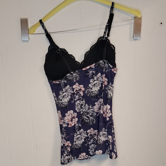 Top Intimo Emporio Armani Donna Floreale con Pizzo Taglia S Blu e Nero