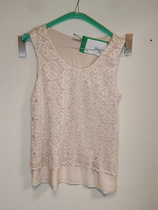 Top Intimissimi Donna Pizzo Beige Elegante Taglia L Canotta Raffinata