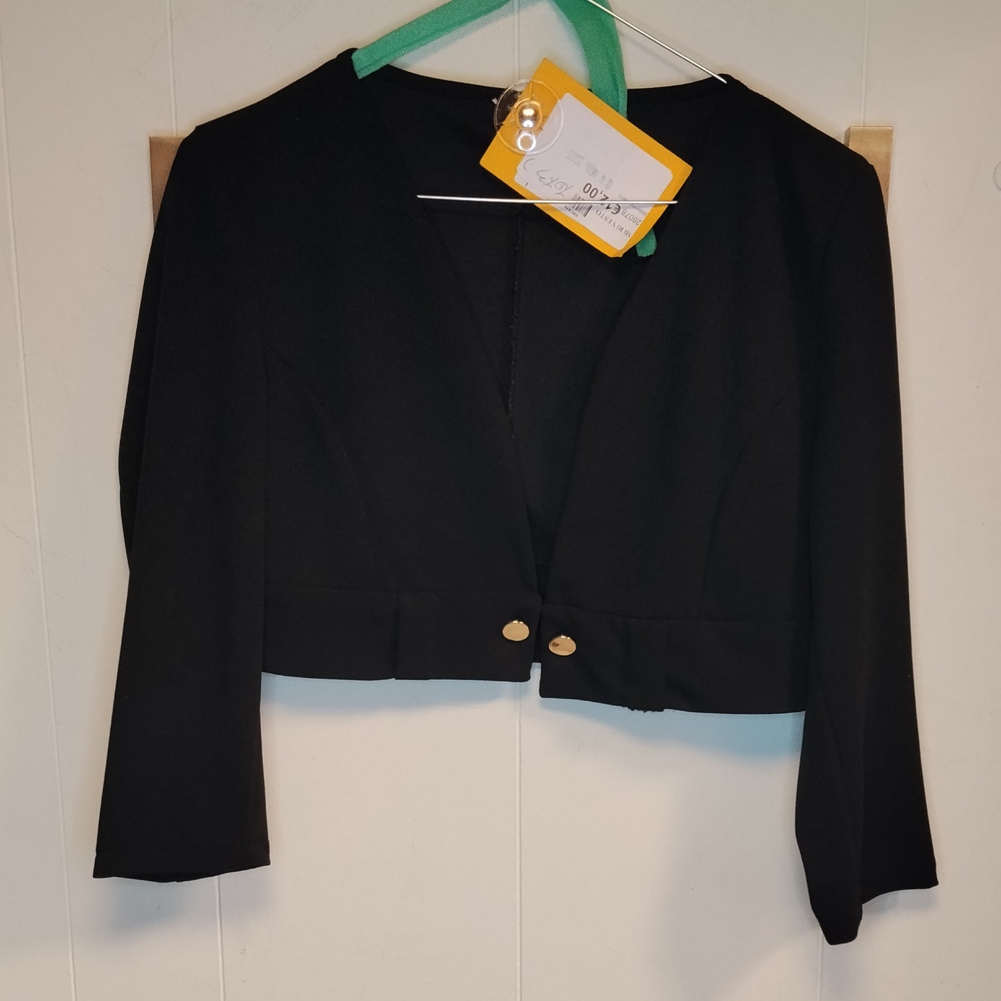 Coprispalle Donna Nero Elegante Taglia S Bolero Manica 3/4 Cerimonia